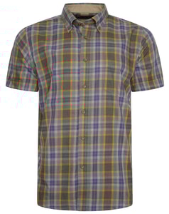 KAM Casual Check Shirt Sage
